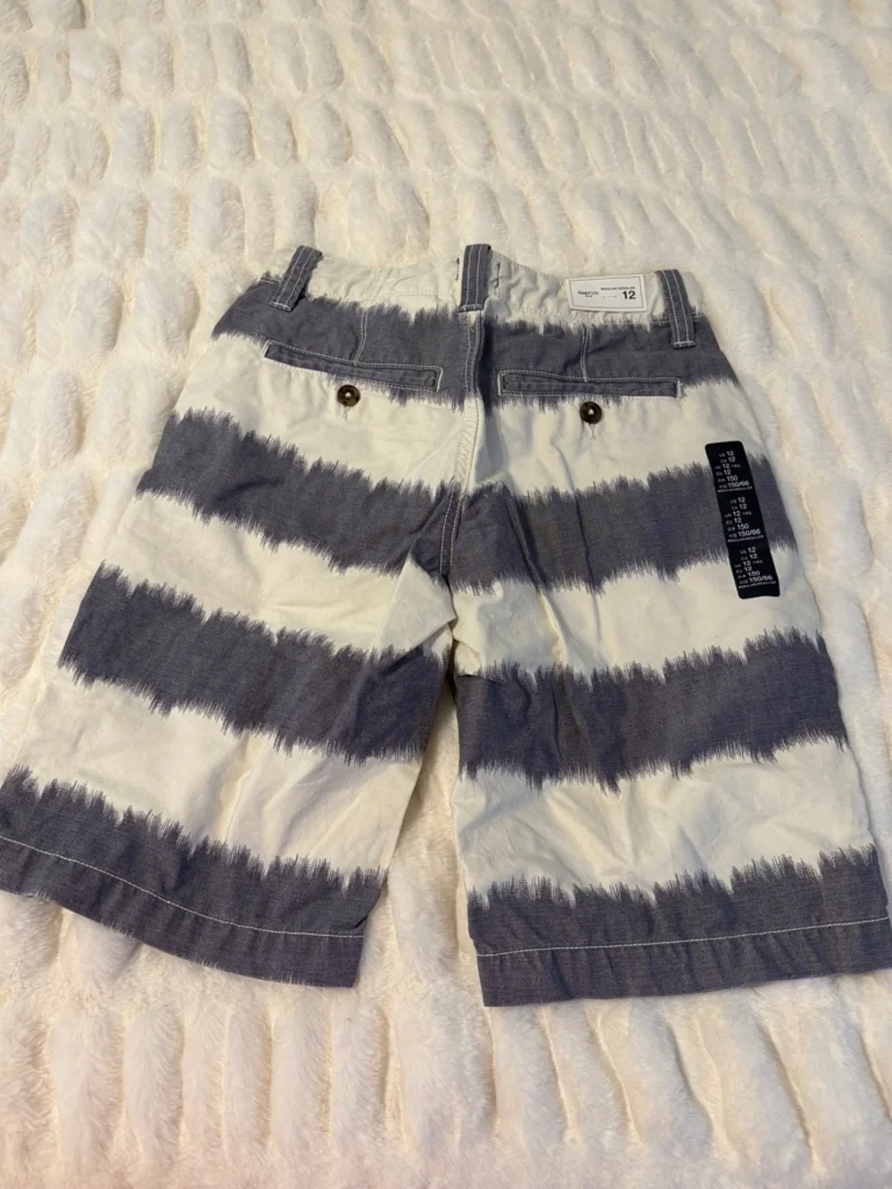 Kids Striped Shorts in Blue and White B4